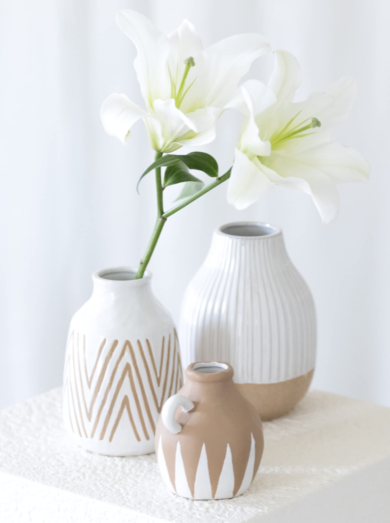 Amazon.com: Shiraleah White Decorative Loma Vase with Terrecotta